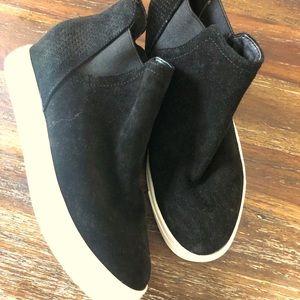 INC Black suede sneaker booties